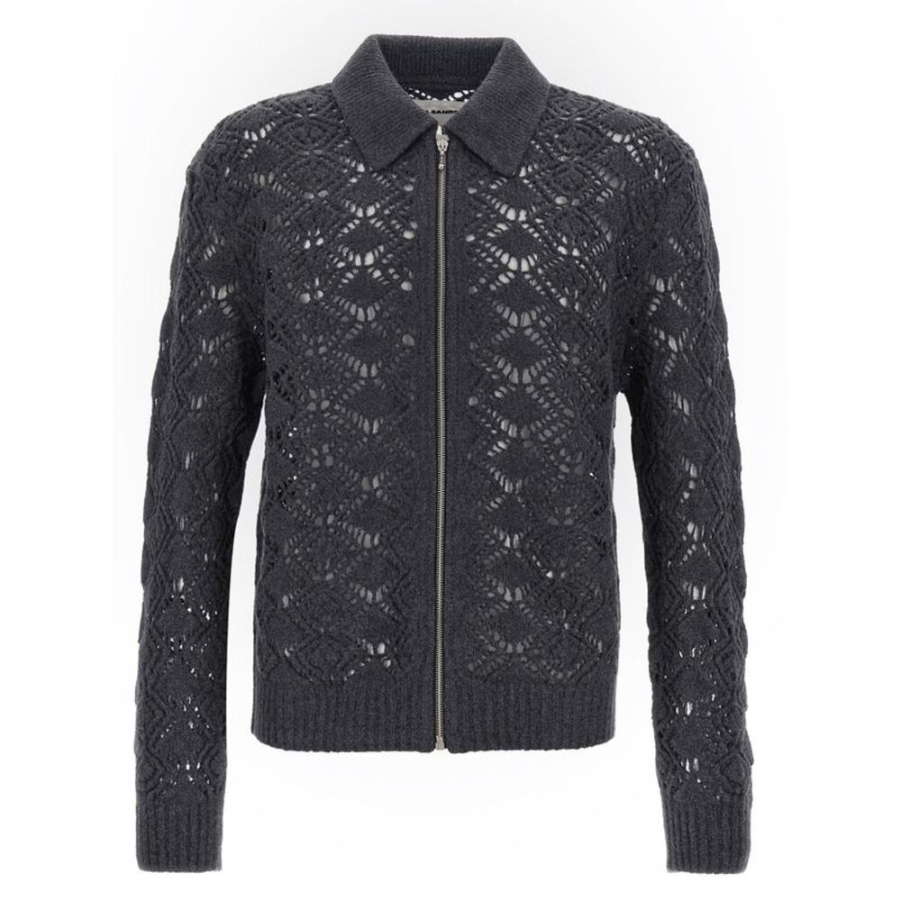 Jil Sander Gray Virgin Wool Men's Cardigan